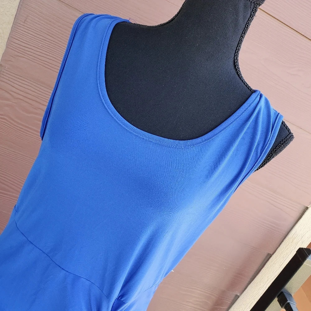 Myth Royal Blue Ruched Bodycon Dress Size XL - Picture 3 of 8
